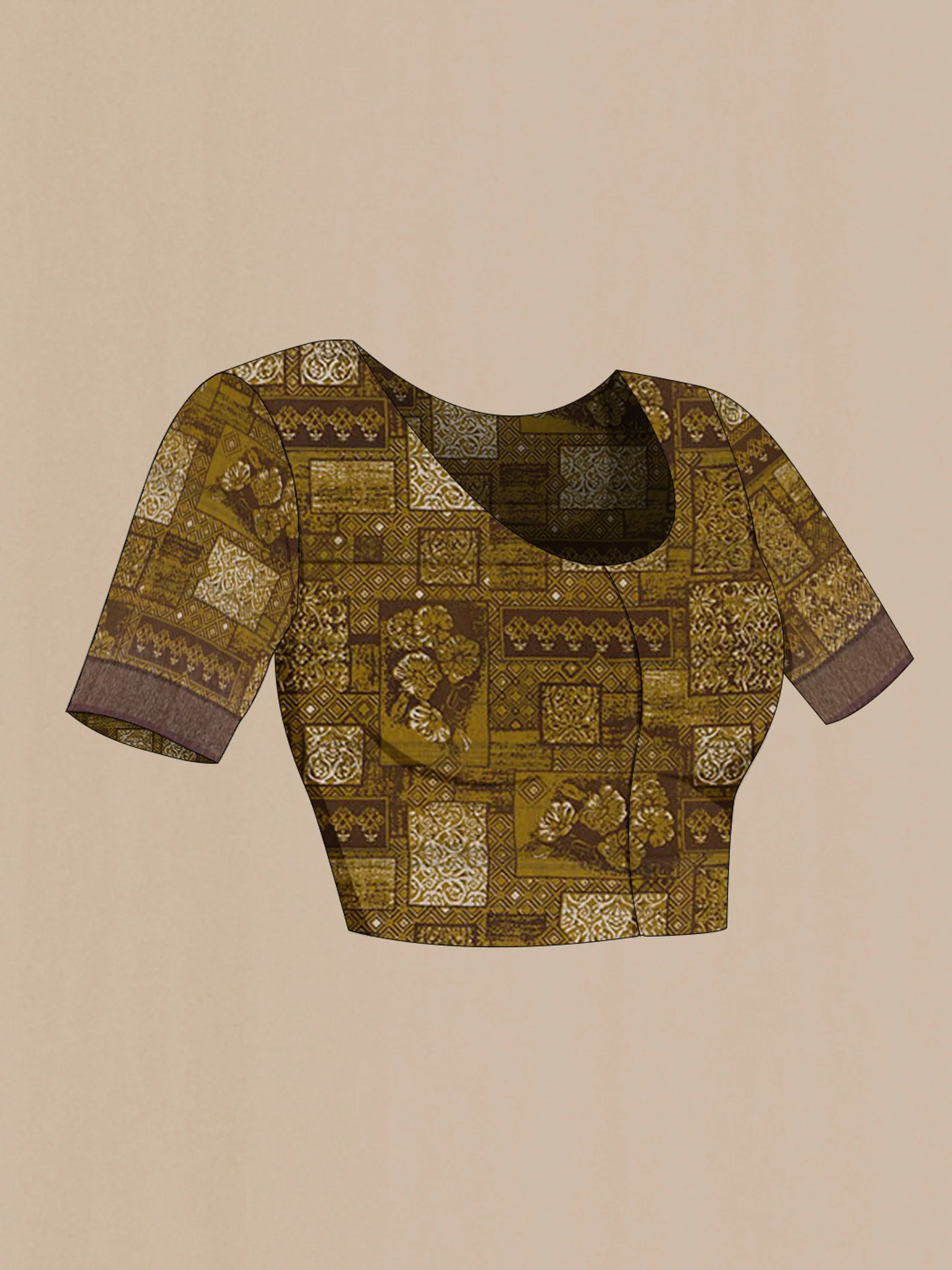 Mustard Tussar Silk Saree - Image 2