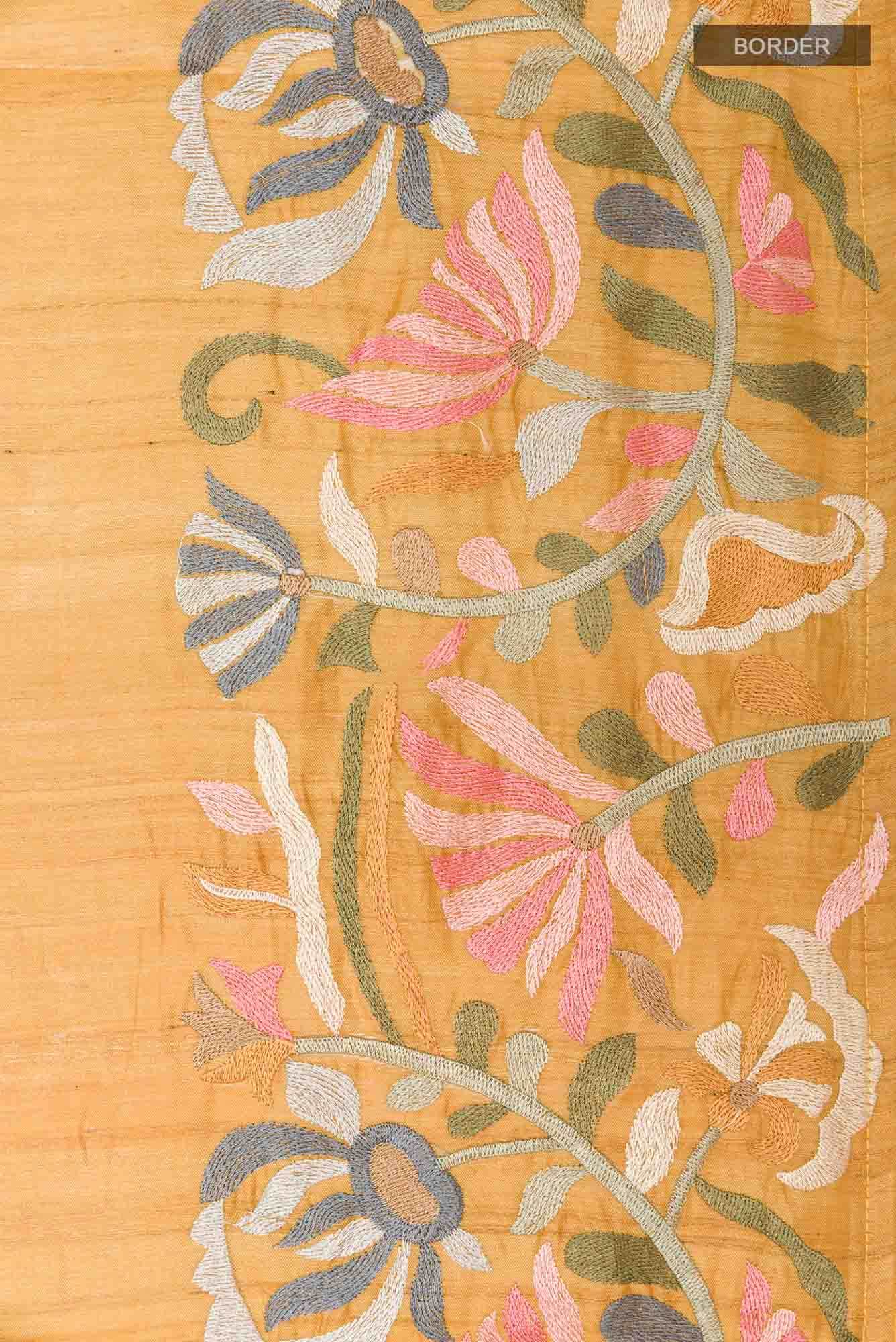 Yellow Tussar Saree - Image 4