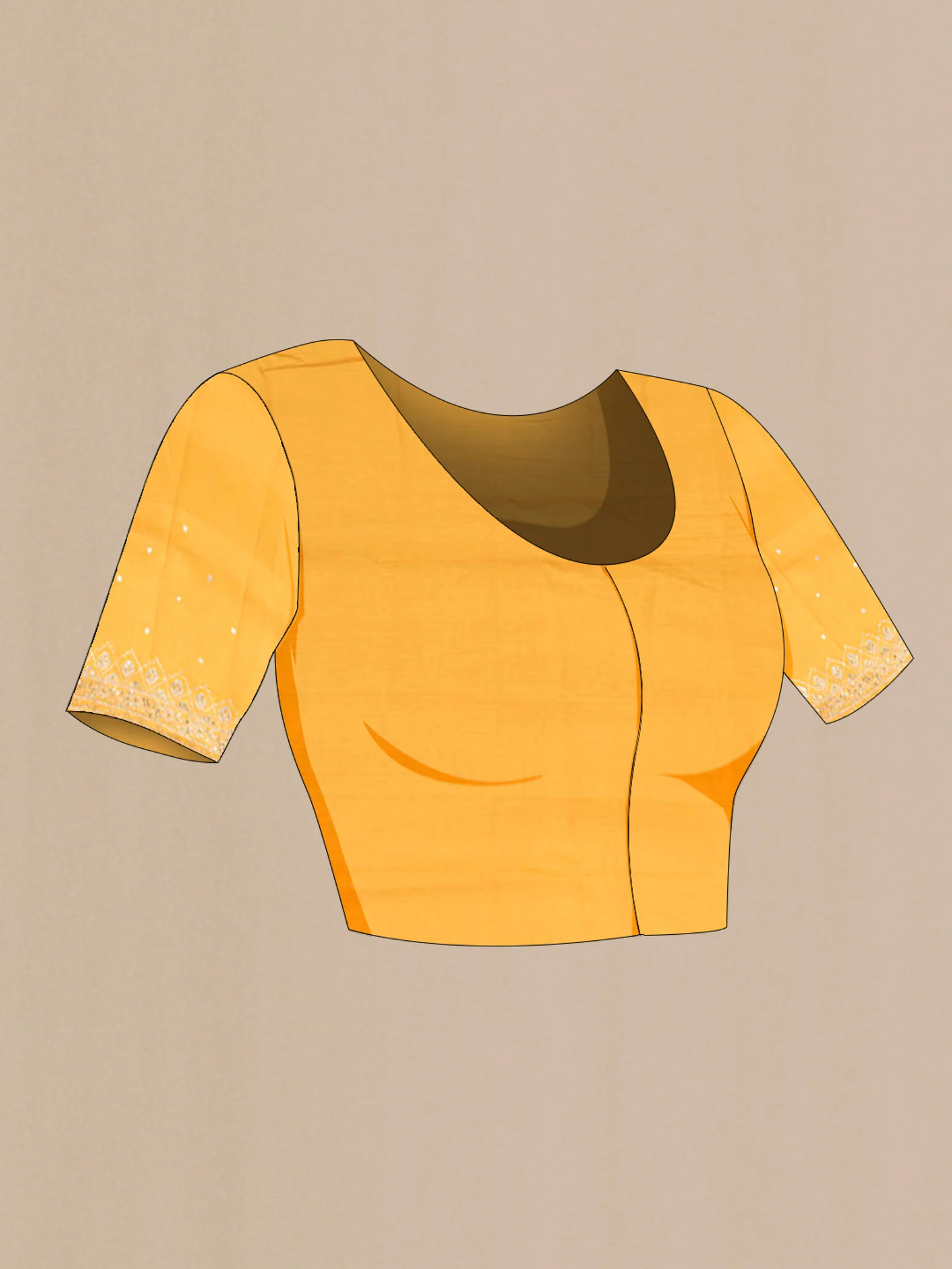 Yellow Tussar Silk Saree - Image 4