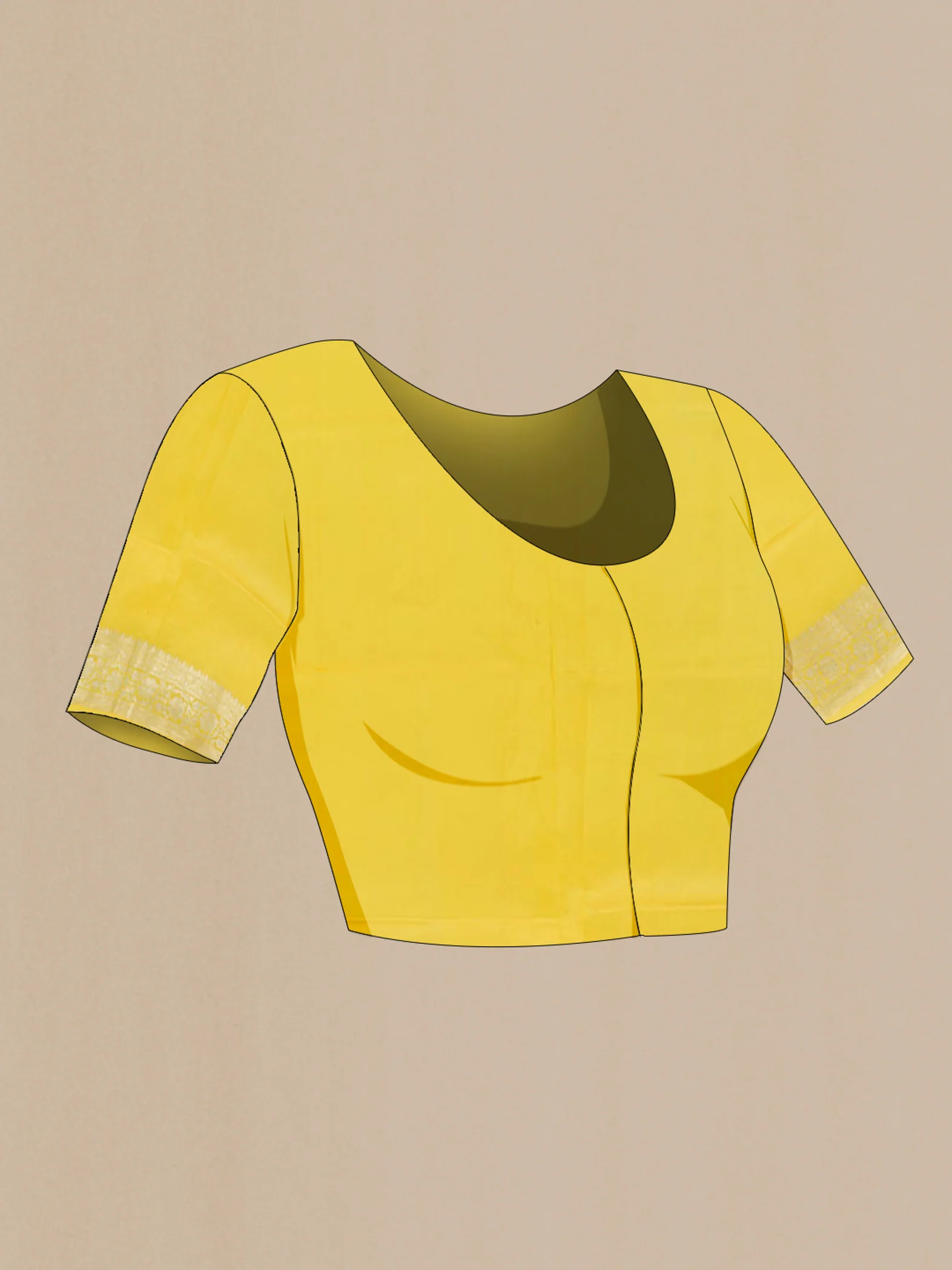 Yellow Banarasi Raw Silk Saree - Image 2