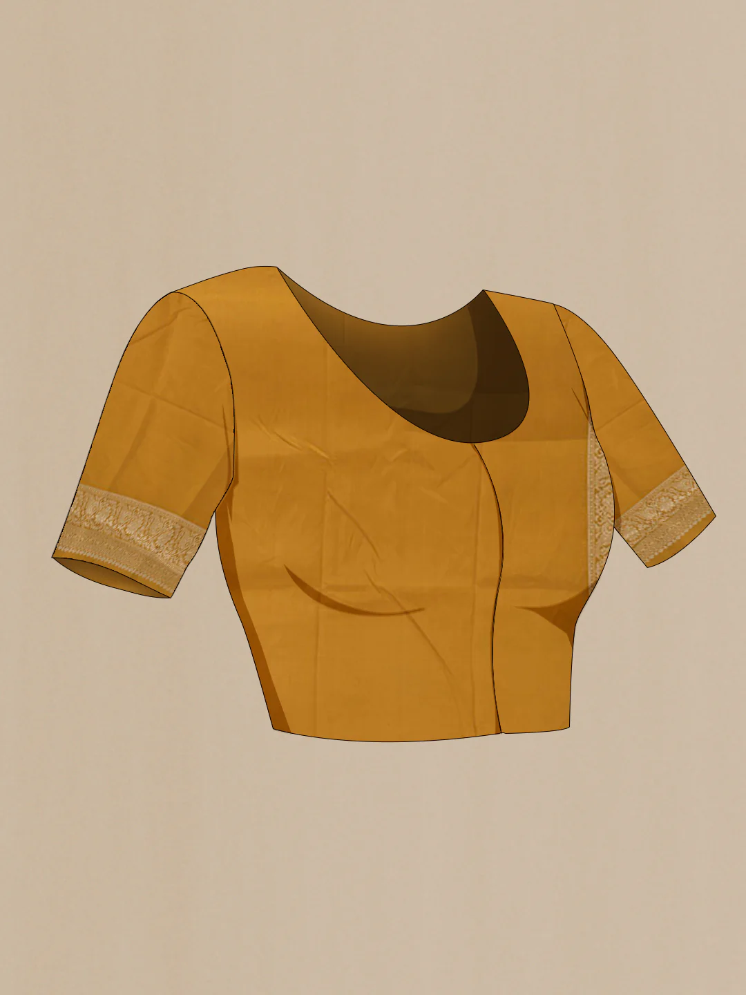 Mustard Banarasi Raw Silk Saree - Image 2