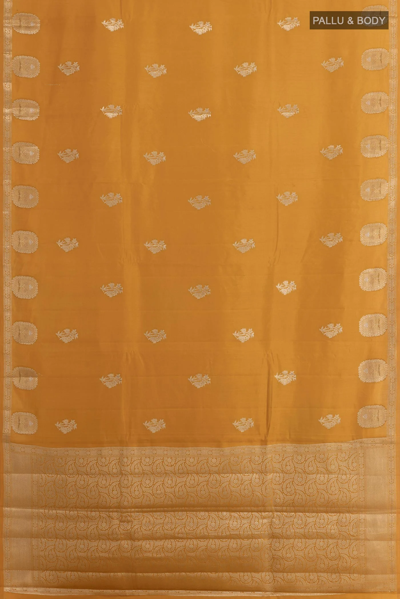 Yellow Banarasi Raw Silk Saree - Image 3