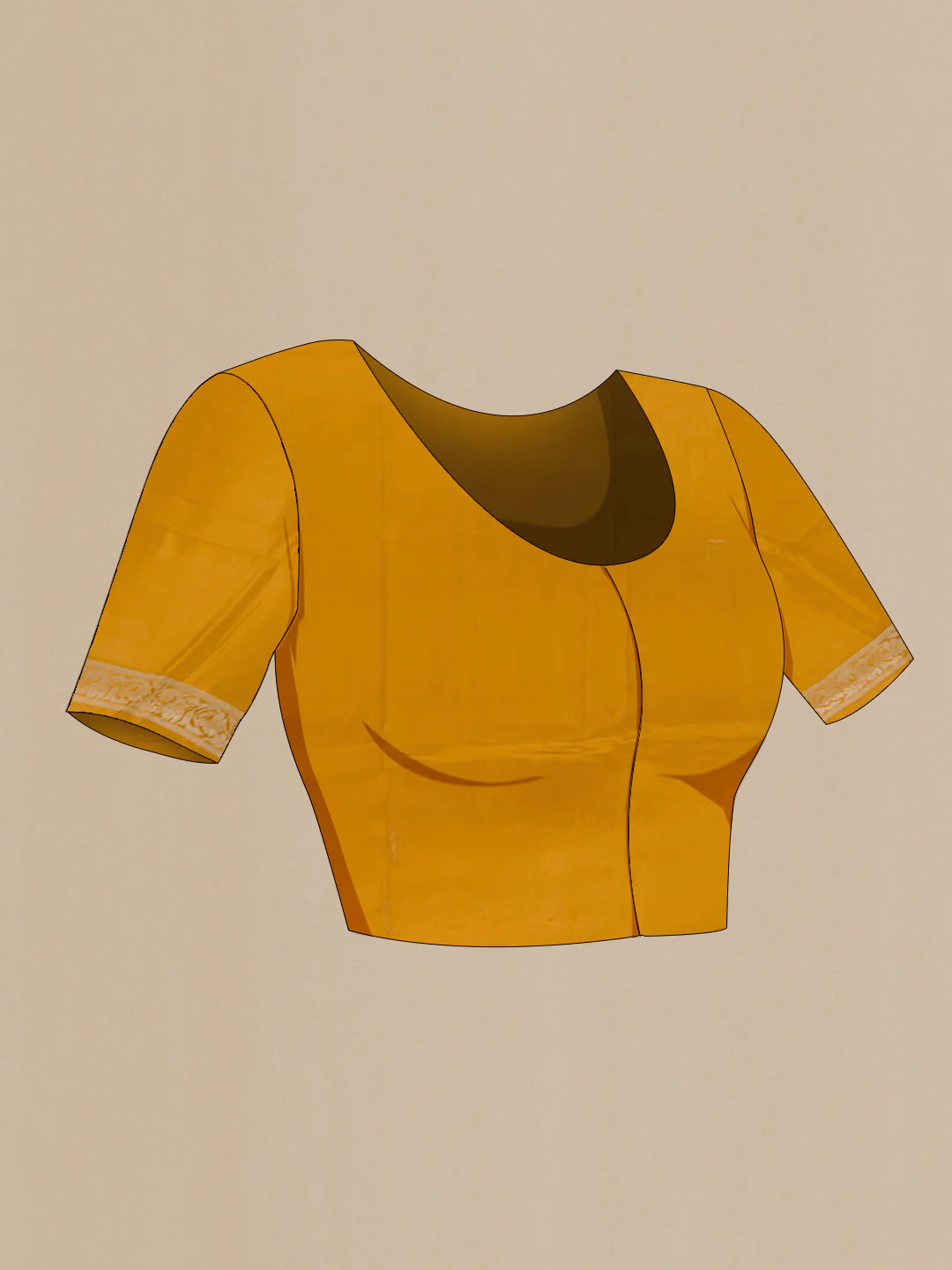 Mustard Banarasi Raw Silk Saree - Image 2