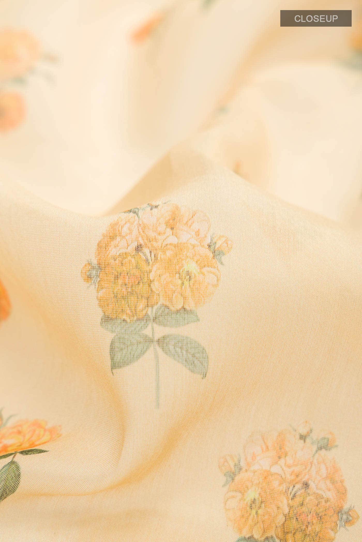 Yellow Tussar Silk Saree - Image 2