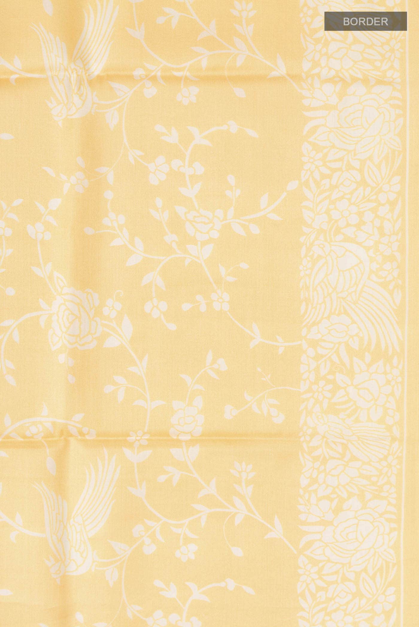 Yellow Tussar Silk Saree - Image 4