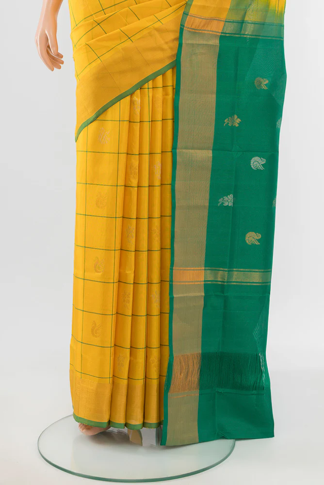 Yellow Uppada Silk Saree - Image 3