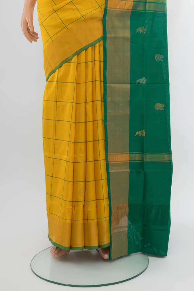 Yellow Uppada Silk Saree - Image 3
